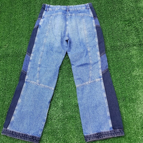 Free People Denim - Free People Jeans Womens Size 30 Blue Denim  Barrel Leg Patchwork